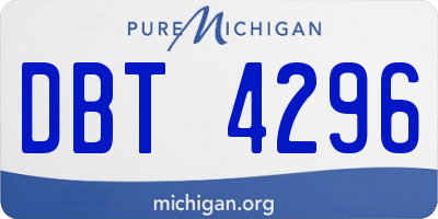 MI license plate DBT4296