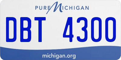 MI license plate DBT4300