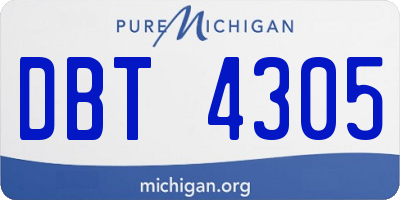 MI license plate DBT4305