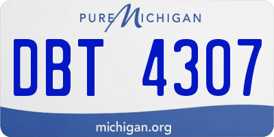 MI license plate DBT4307
