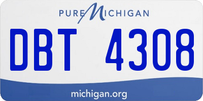 MI license plate DBT4308