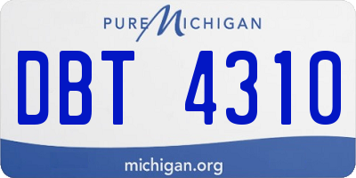 MI license plate DBT4310