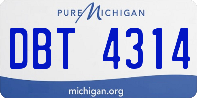 MI license plate DBT4314