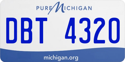 MI license plate DBT4320
