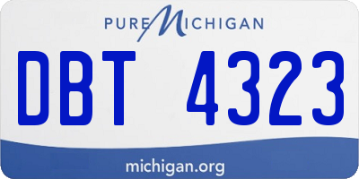 MI license plate DBT4323