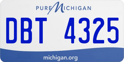 MI license plate DBT4325
