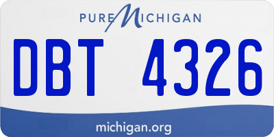 MI license plate DBT4326
