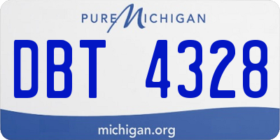 MI license plate DBT4328