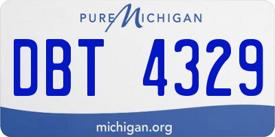 MI license plate DBT4329