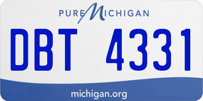 MI license plate DBT4331