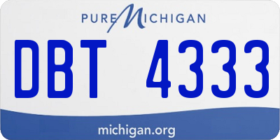 MI license plate DBT4333