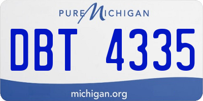 MI license plate DBT4335