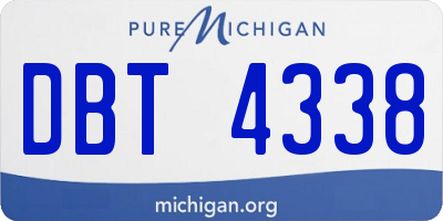 MI license plate DBT4338