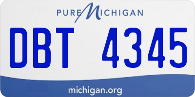 MI license plate DBT4345