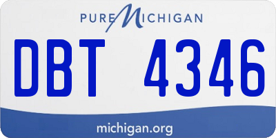 MI license plate DBT4346