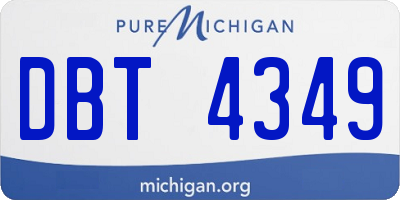 MI license plate DBT4349