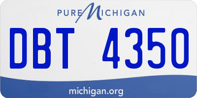 MI license plate DBT4350