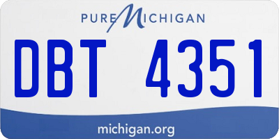 MI license plate DBT4351