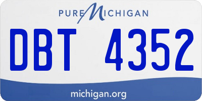MI license plate DBT4352