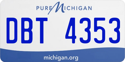 MI license plate DBT4353