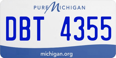 MI license plate DBT4355