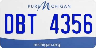 MI license plate DBT4356