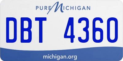 MI license plate DBT4360
