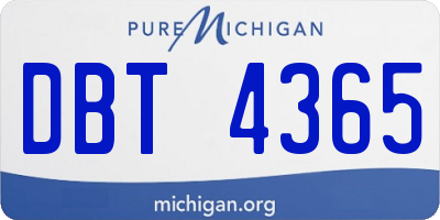 MI license plate DBT4365