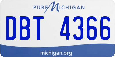 MI license plate DBT4366