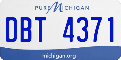 MI license plate DBT4371
