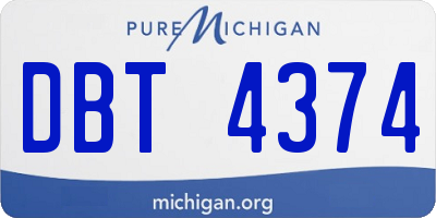 MI license plate DBT4374
