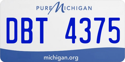 MI license plate DBT4375