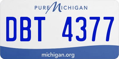 MI license plate DBT4377