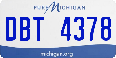 MI license plate DBT4378