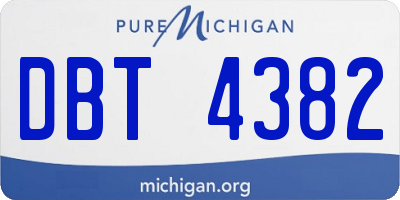 MI license plate DBT4382