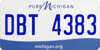 MI license plate DBT4383
