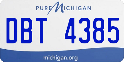 MI license plate DBT4385