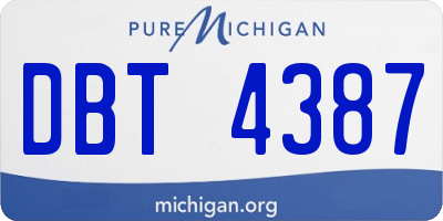 MI license plate DBT4387