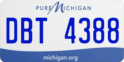 MI license plate DBT4388
