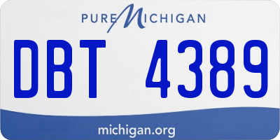 MI license plate DBT4389