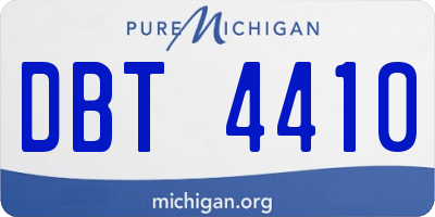 MI license plate DBT4410