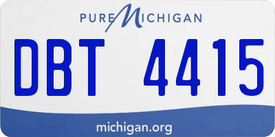 MI license plate DBT4415