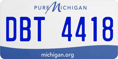 MI license plate DBT4418