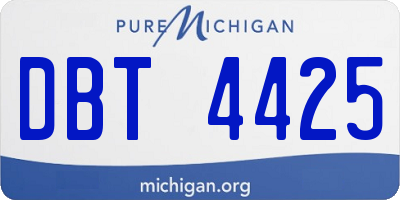 MI license plate DBT4425