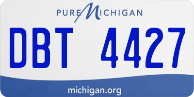 MI license plate DBT4427