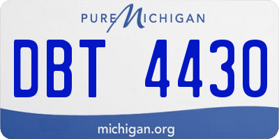 MI license plate DBT4430