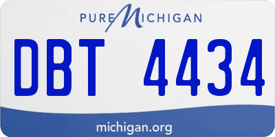 MI license plate DBT4434