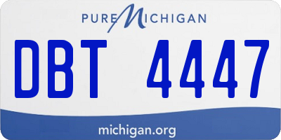 MI license plate DBT4447