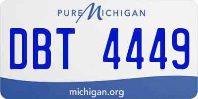 MI license plate DBT4449