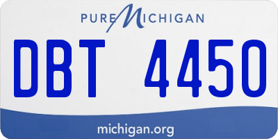 MI license plate DBT4450
